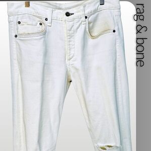 rag & bone Men's White Extra-Slim Jeans - 32